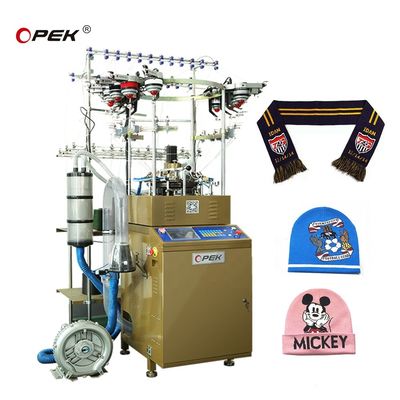 OPEK 縫い目のないリブマッチ 円形キャップ キャップ スカーフ ニットマシン 完全自動アラーム